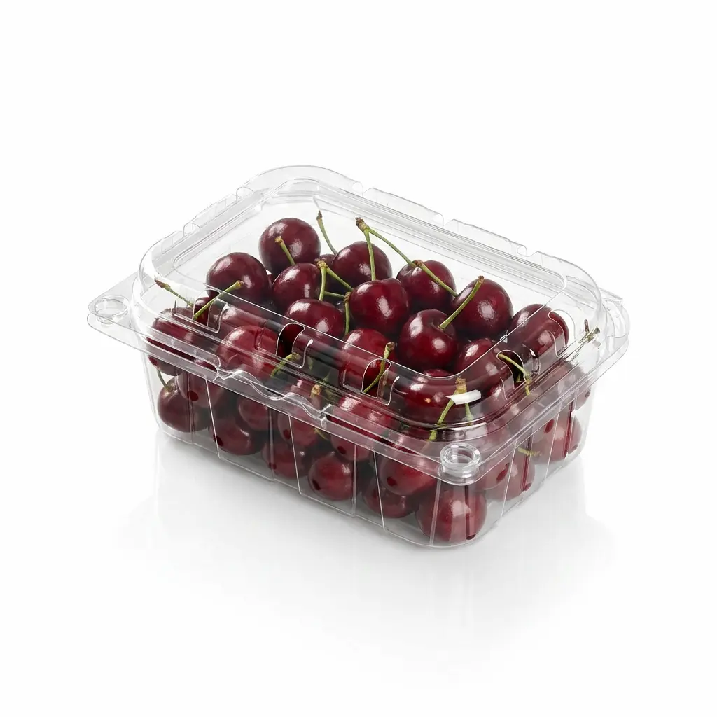 small-vented-anti-fog-fruit-clamshell-container-cherries Small vented anti-fog fruit clamshell container for cherries