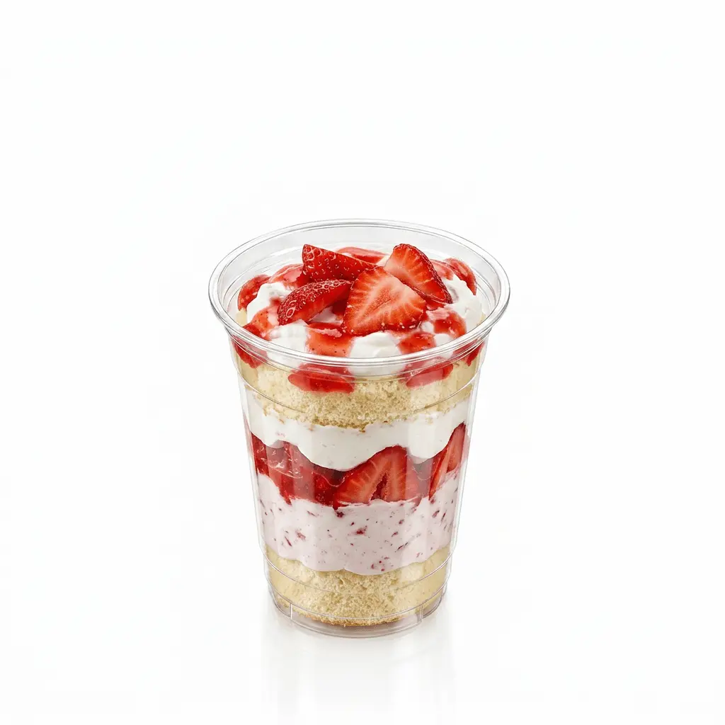 strawberry-shortcake-dessert-12oz-pet-cup Strawberry shortcake dessert in clear 12oz PET cup