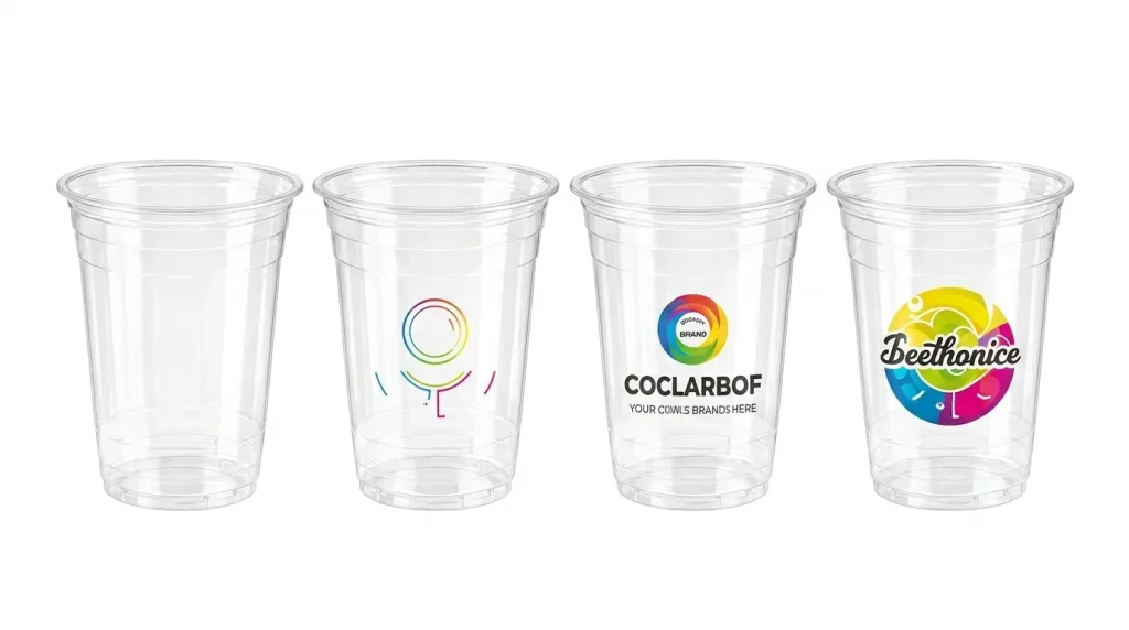 16 oz PET/RPET clear cold cup custom logo printing display