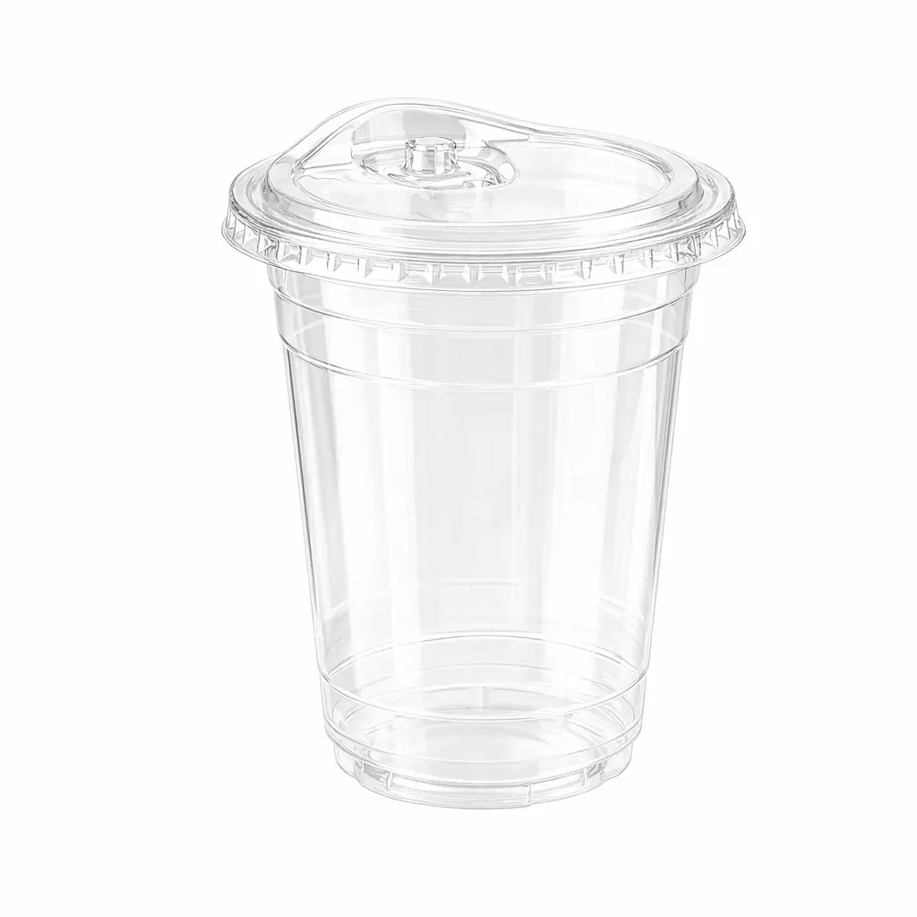 16 oz PETRPET clear cold cup with sip-through lid 16 oz PET/RPET clear cold cup with sip-through lid