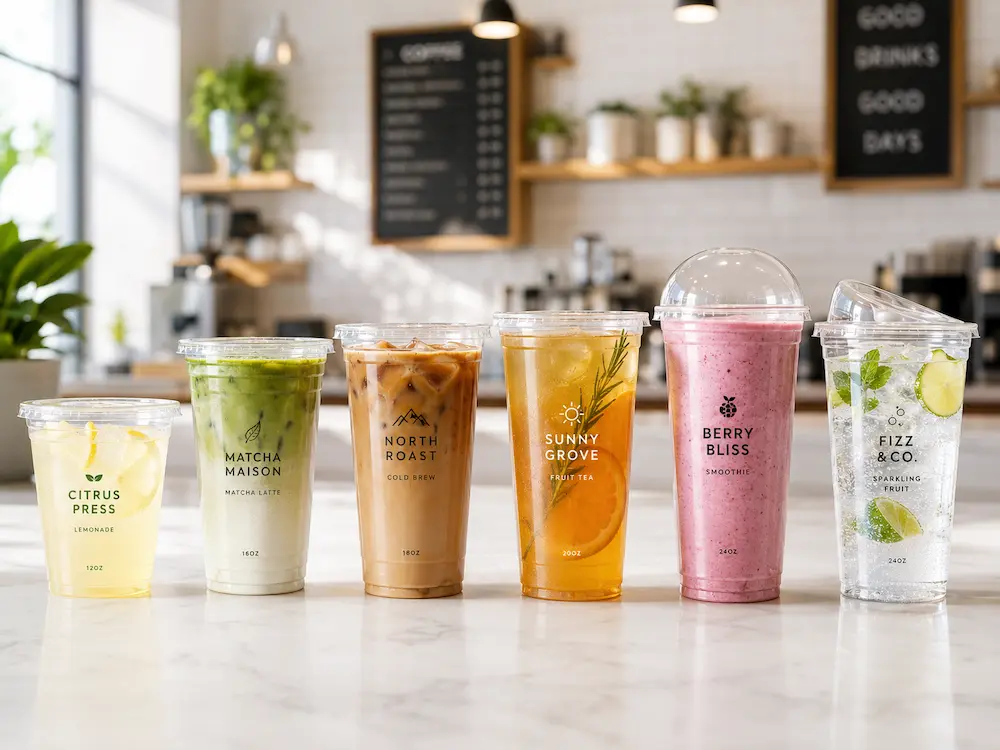 Best PLA drink cups for iced coffee, matcha, lemonade, fruit tea, smoothies, and takeaway drinks