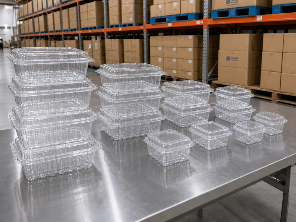 Complete Guide to Berry Clamshell Packaging for Blueberries, Blackberries, and Raspberries 6 Clear PET berry clamshell factory samples for wholesale sourcing and mold consistency checks