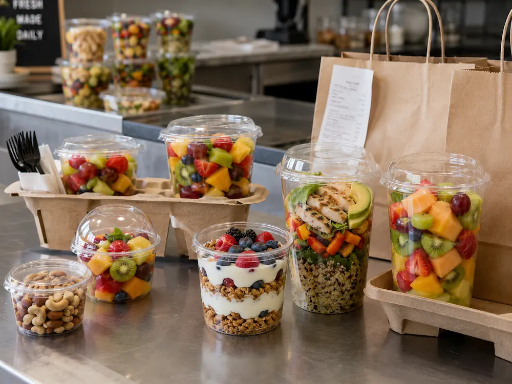 Clear PET Fruit Cups vs Alternative Packaging: How Buyers Should Choose 4 Clear PET fruit cups for grab-and-go fruit packaging and takeaway foodservice