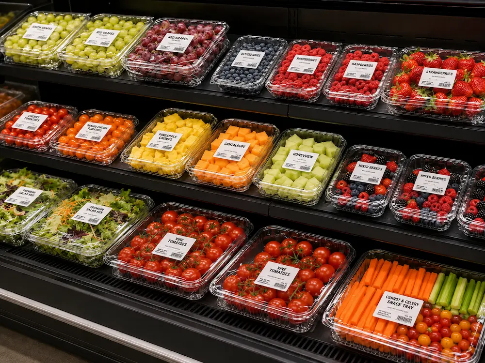 Complete Guide to Produce Trays and Clear Produce Display Packaging 1 Clear produce trays for supermarket fruit and vegetable display packaging