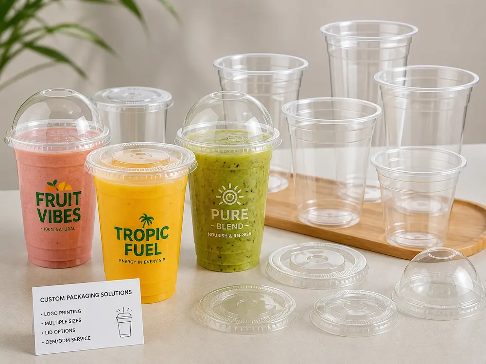 Smoothie Cups vs Alternative Packaging: How Buyers Should Choose 7 Custom printed smoothie cups with PET lid options for OEM packaging