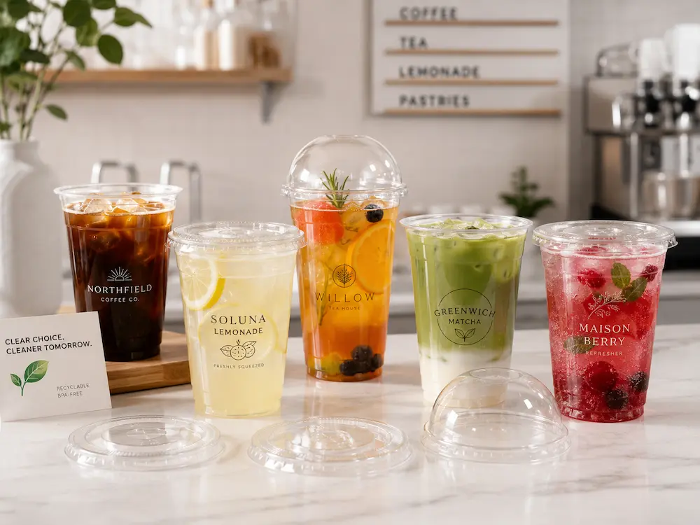 Wholesale Eco Friendly Cold Cups: Manufacturer and Supplier Checklist 3 Eco friendly cold cups for iced coffee, lemonade, matcha drinks, fruit tea, and berry refreshers