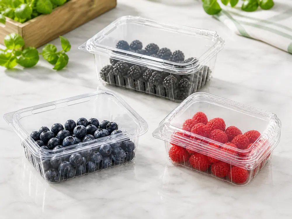 Blueberry Containers: Buyer Guide for Food Packaging Teams 4 High clarity PET blueberry raspberry and blackberry containers for chilled retail display