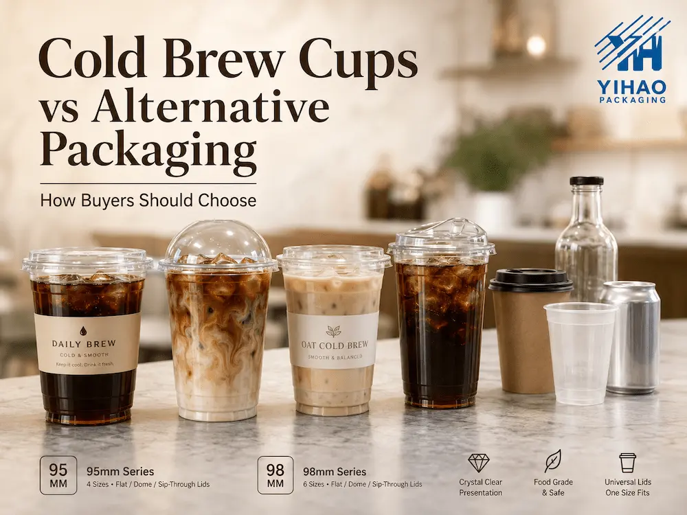 Cold Brew Cups vs Alternative Packaging: How Buyers Should Choose 6 multiple packaging options cold brew visuals