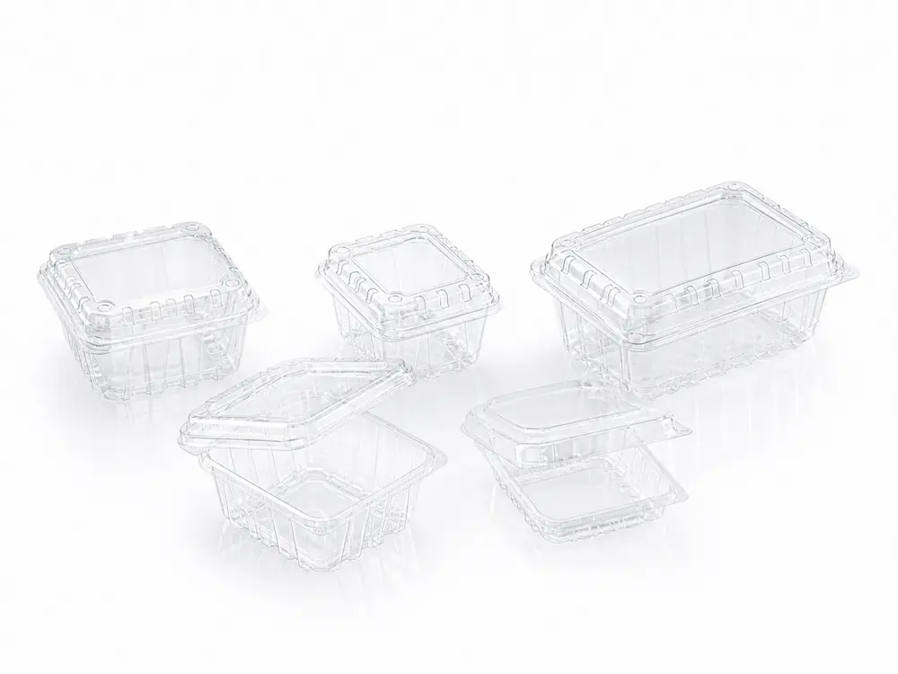 Wholesale Vented Berry Clamshells: Manufacturer and Supplier Checklist 6 Multiple sizes of clear PET vented berry clamshell containers