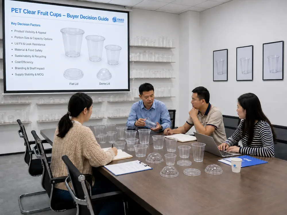 Clear PET Fruit Cups vs Alternative Packaging: How Buyers Should Choose 7 PET clear fruit cups buyer decision guide meeting for packaging selection
