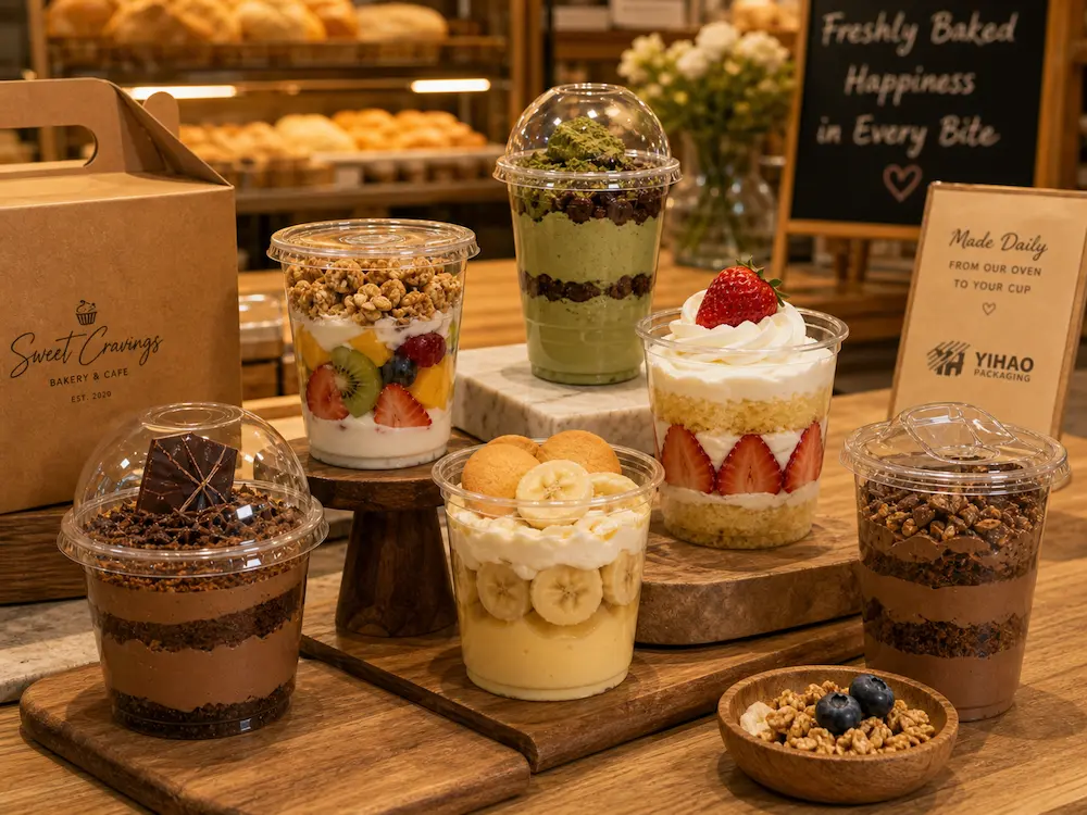 PET Cold Cups Complete Guide for Iced Coffee, Juice, and Smoothies 6 PET cups for bakery desserts, cream cups, granola yogurt, and chilled treat packaging
