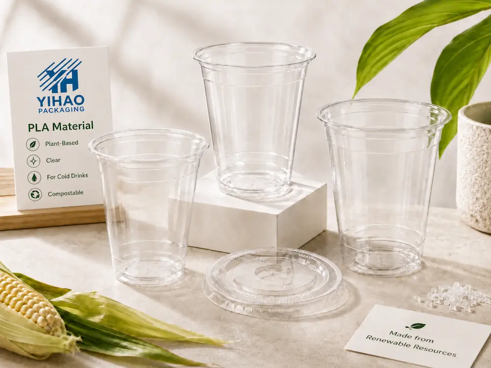 Plant-based PLA cold cups made from renewable resources