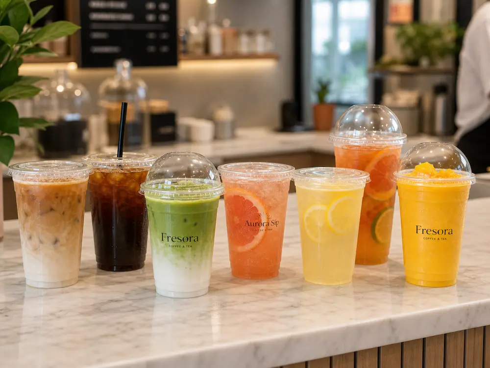 PP Cold Cups Complete Guide for Takeaway Drinks 1 PP cold cups for iced latte, cold brew, matcha, lemonade, fruit tea, and smoothie cafe packaging