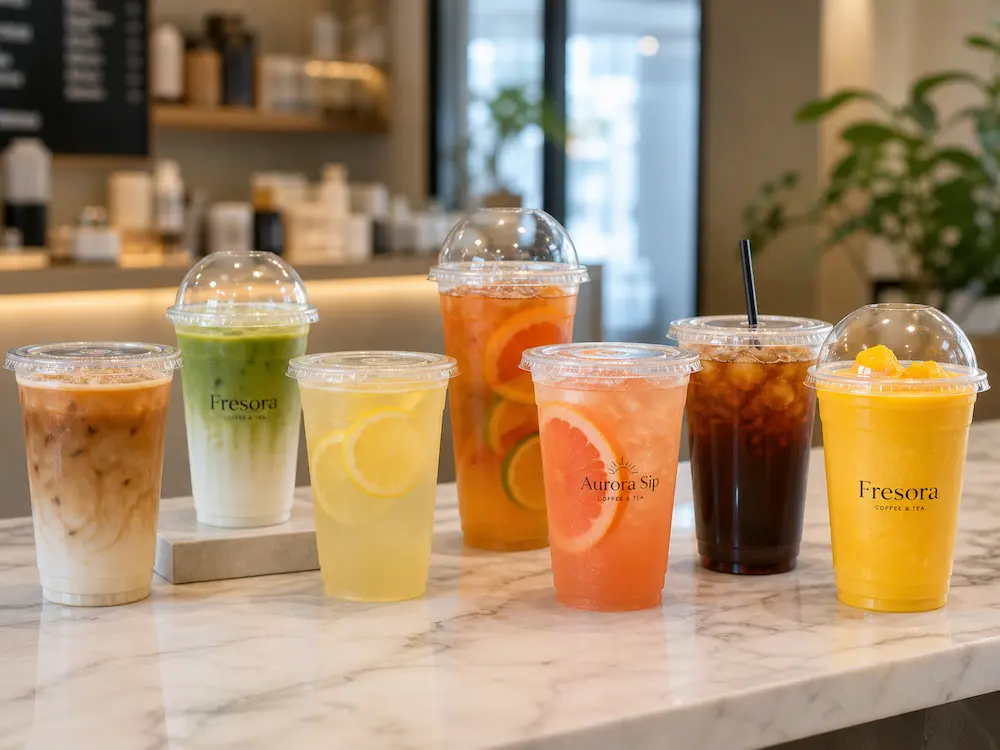 PP Cold Cups Complete Guide for Takeaway Drinks 1 PP cold cups for iced coffee, matcha, lemonade, fruit tea, cold brew, and smoothie takeaway packaging