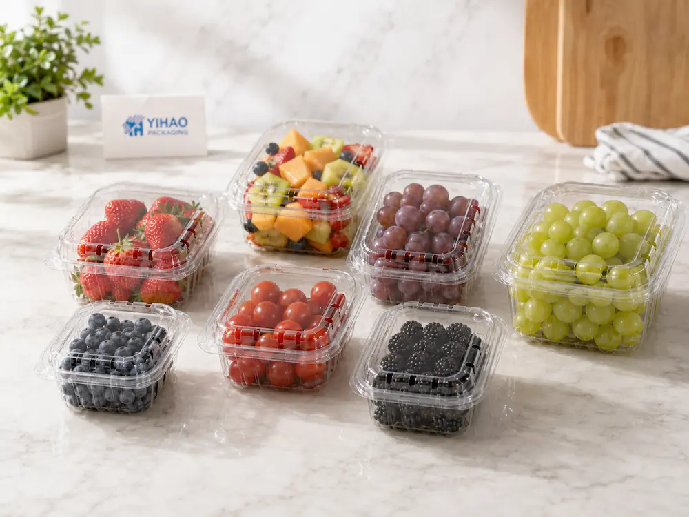 Recycled PET Fruit Containers: Buyer Guide for Food Packaging Teams 13 Recycled PET fruit containers for berries grapes tomatoes and mixed fruit packaging