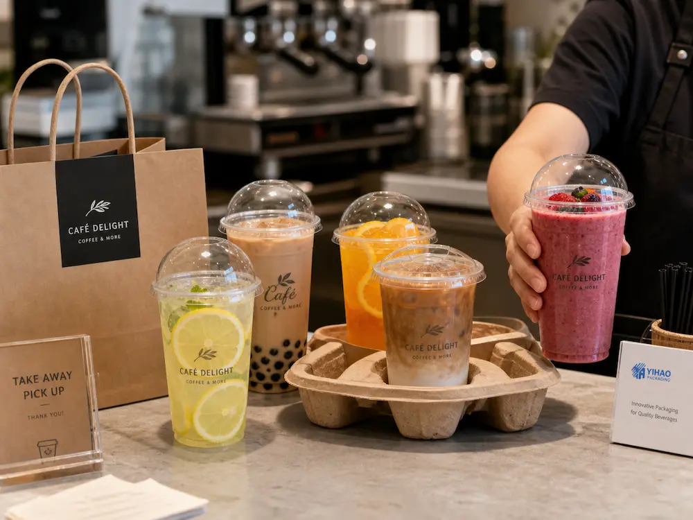 Takeaway Cold Cups vs Alternative Packaging: How Buyers Should Choose 4 Takeaway cold cups for pickup, drink carrier delivery, lemonade, milk tea, iced coffee, and smoothie packaging