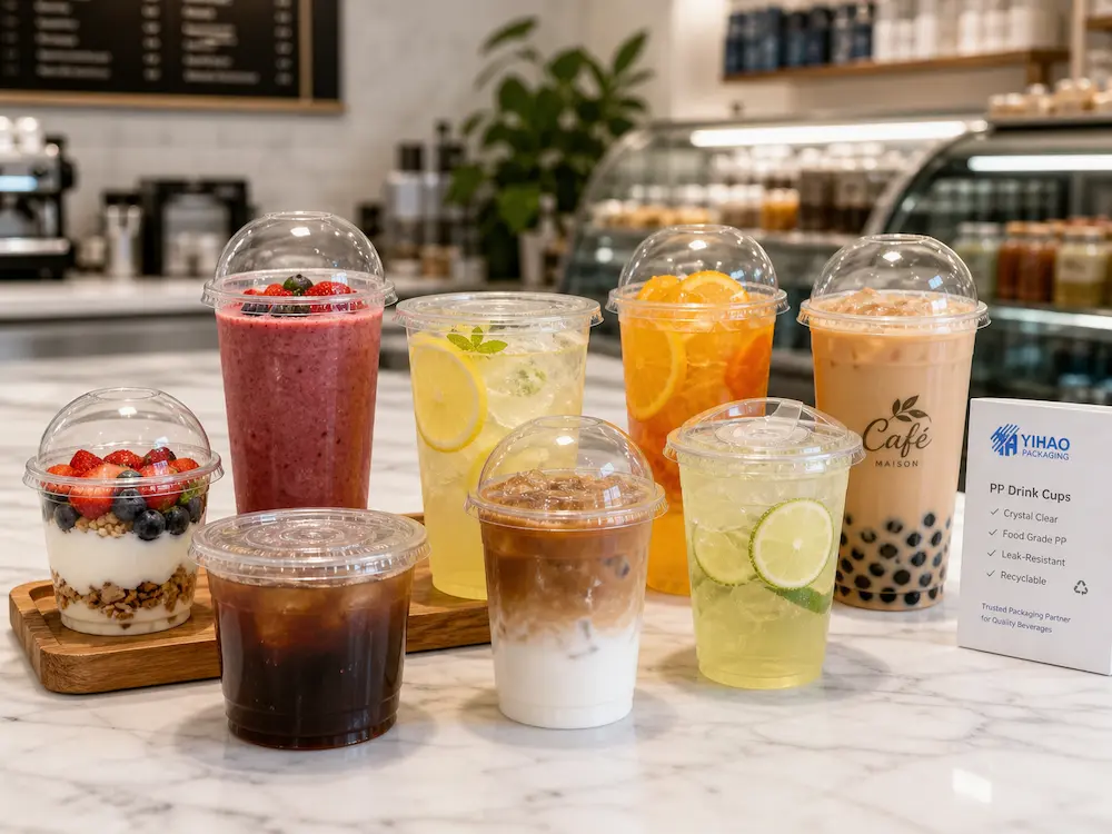 Takeaway cold cups for milk tea, iced coffee, lemonade, fruit tea, smoothies, and yogurt cup packaging
