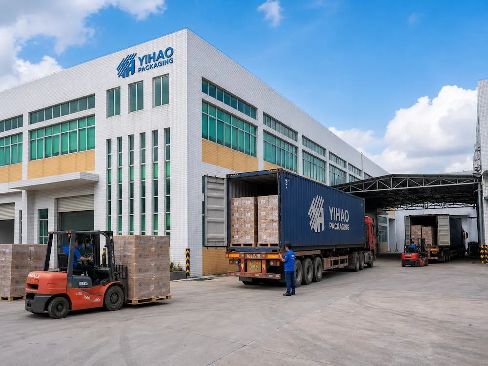 Wholesale Eco Friendly Cold Cups: Manufacturer and Supplier Checklist 8 YIHAO Packaging factory loading wholesale eco friendly cold cup cartons for export