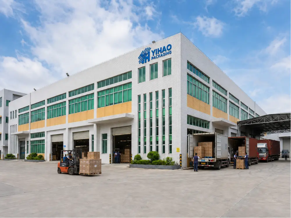 YIHAO Packaging factory exterior with container loading for wholesale clear PET fruit cup supply