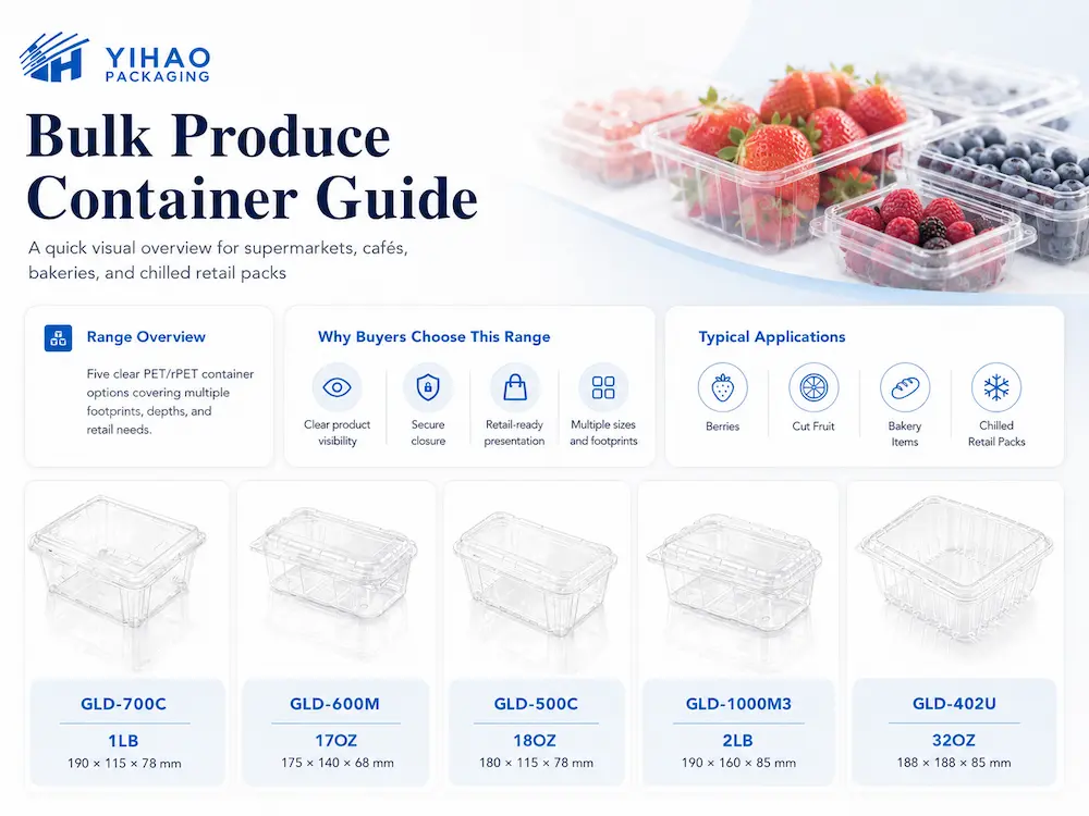 Bulk produce containers guide for supermarkets cafes bakeries and chilled foodservice packaging