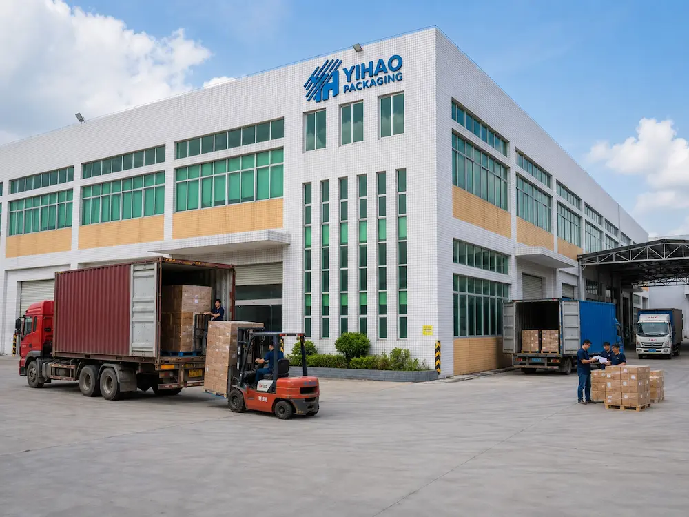 Cake Containers: Buyer Guide for Food Packaging Teams 7 YIHAO factory loading area with cartons prepared for cake container wholesale shipment