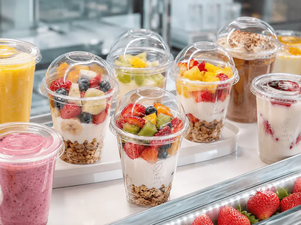 dome lids for smoothies yogurt parfaits fruit toppings and foam topped cold drinks