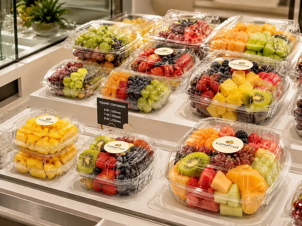 Best Fruit Packaging Supplier for Retail Display and Chilled Food 14 Clear PET fruit packaging containers for retail display, takeaway fruit packs, and chilled fresh produce presentation