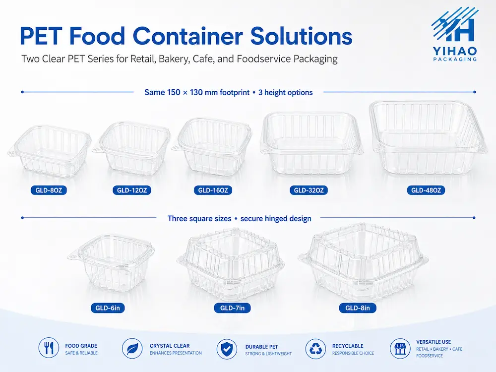 PET Food Containers for Supermarkets, Cafes, Bakeries, and Foodservice Brands 4 PET food container solutions for supermarkets, bakeries, cafes, and foodservice brands