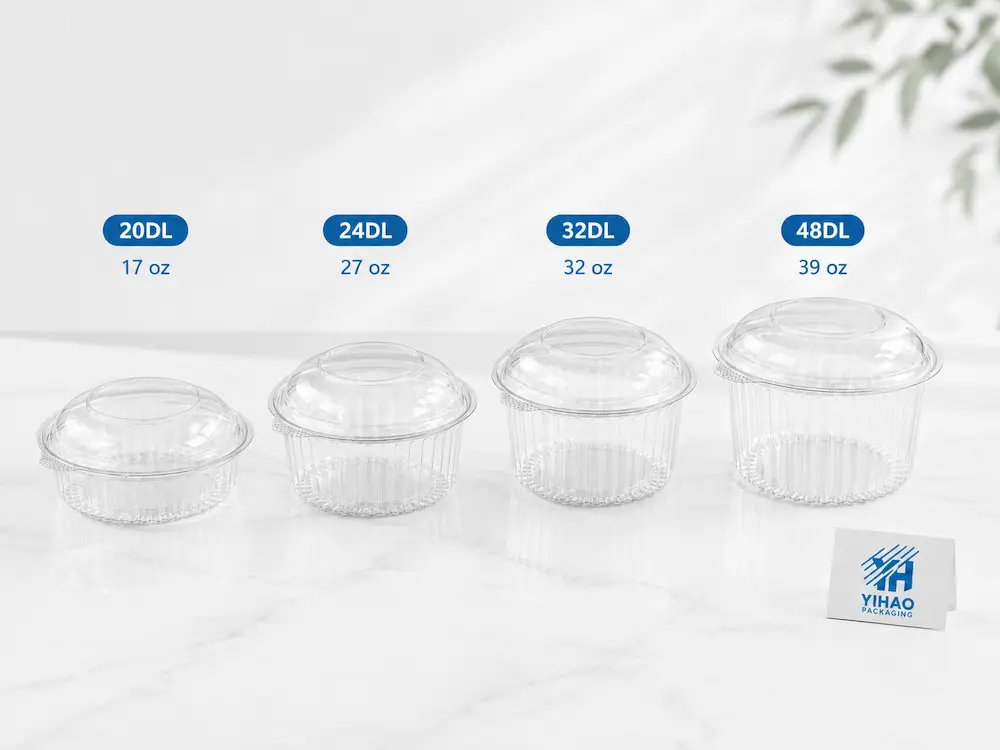 Farm Packaging Containers vs Alternative Packaging: How Buyers Should Choose 1 Clear PET and rPET round fruit containers in 20DL 24DL 32DL and 48DL sizes