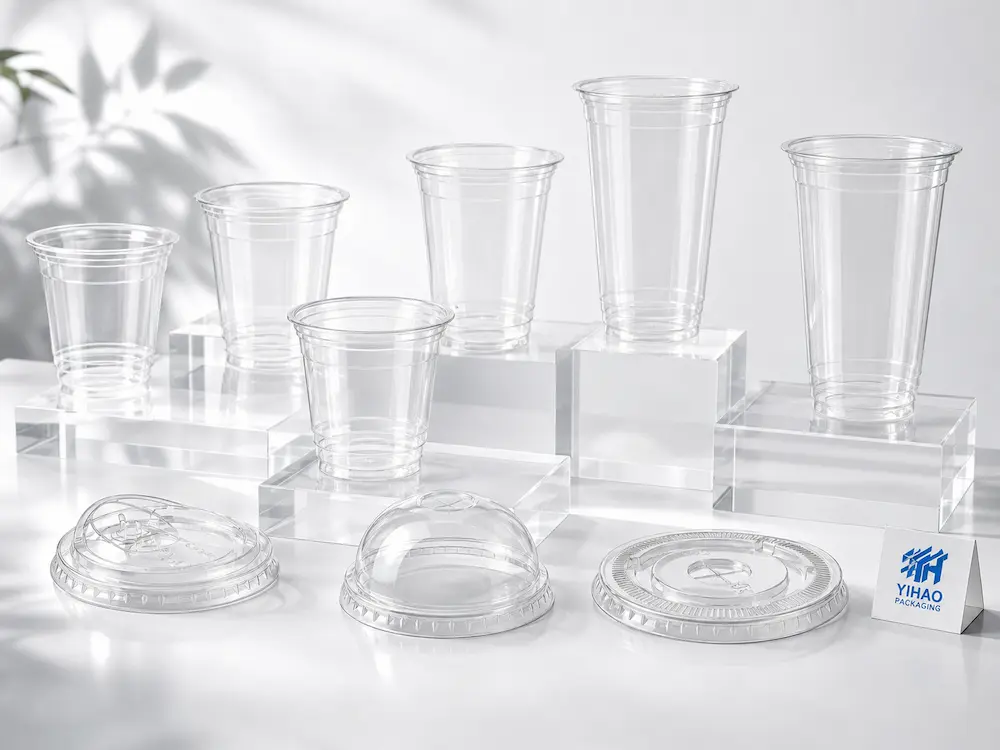 Wholesale Fruit Tea Cups: Manufacturer and Supplier Checklist 2 Transparent PET cold cups for fruit tea, juice, lemonade, and iced tea display