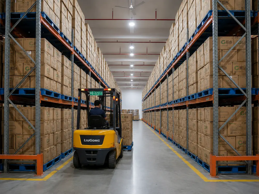 Wholesale PP Cup Manufacturer: Manufacturer and Supplier Checklist 7 Wholesale cold cup cartons stored in warehouse for export packing and distribution