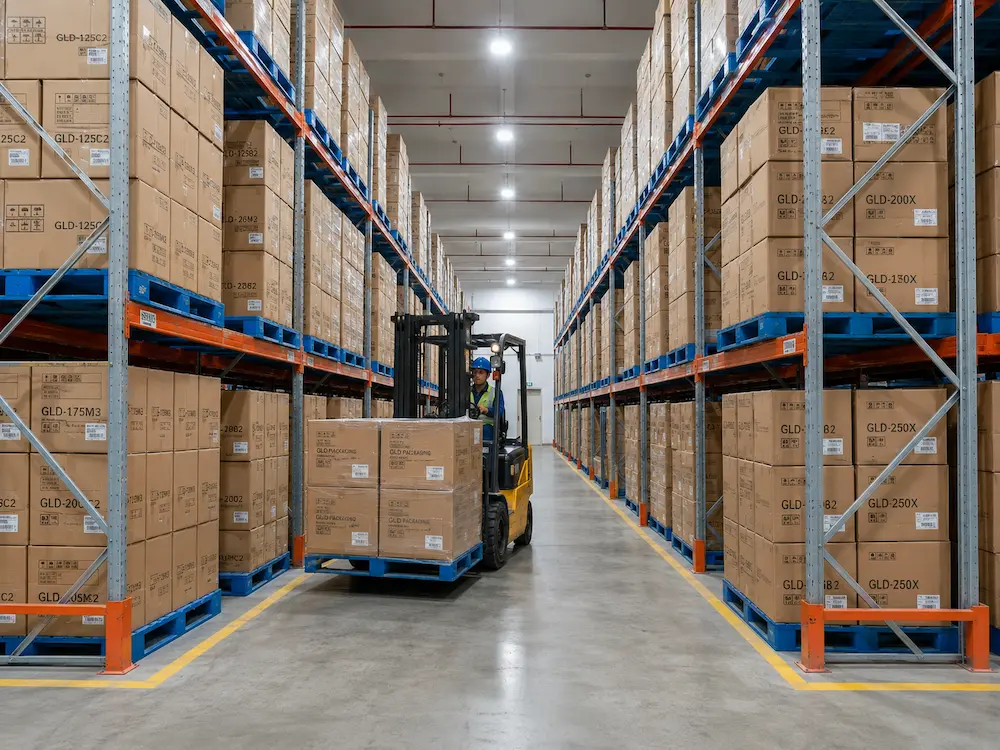 Wholesale fresh produce packaging cartons in warehouse for export handling