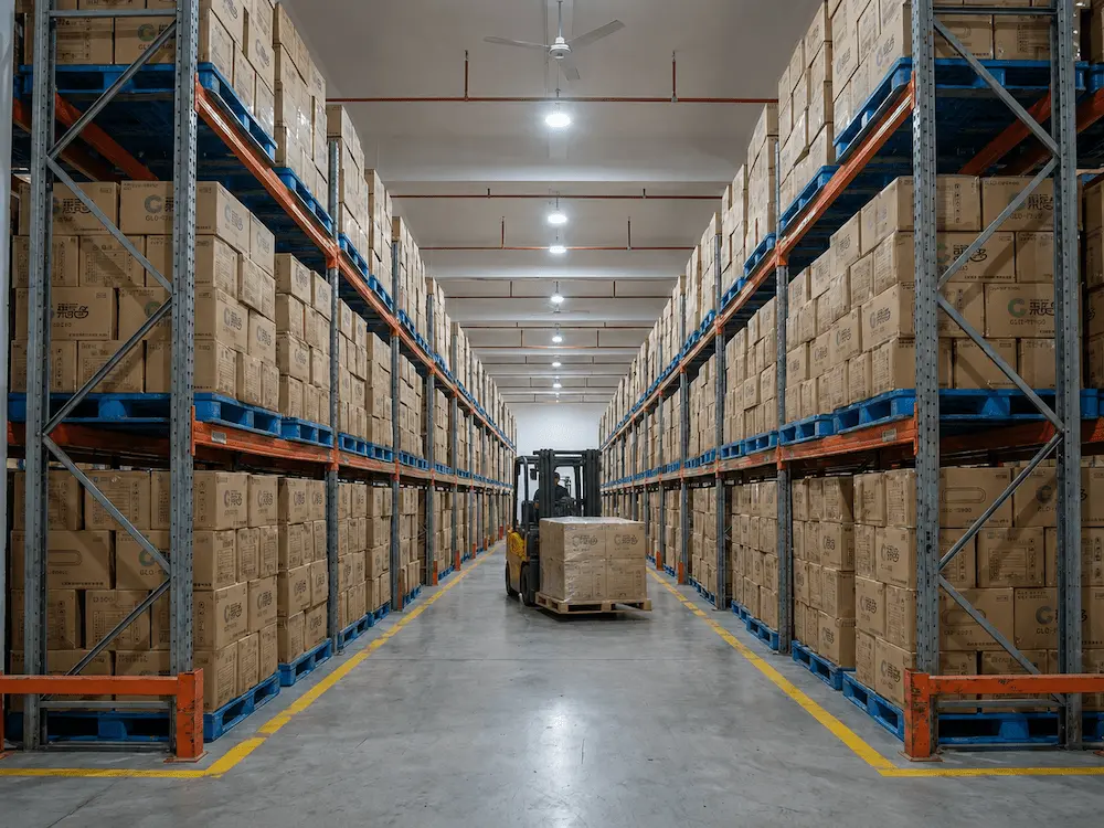 Sealed Drink Cups FAQ: Materials, Sizes, Uses, and Ordering Questions 6 Warehouse storage of wholesale sealed drink cup packaging cartons on pallets