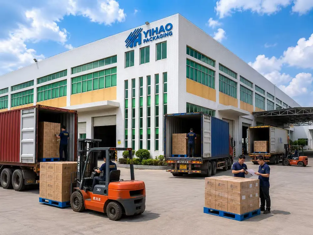 Fruit Packaging for Supermarkets and Convenience Stores Complete Guide 4 YIHAO factory loading cartons for wholesale fruit packaging supply