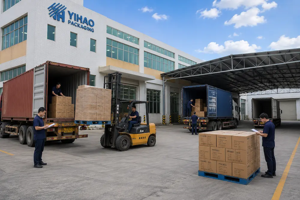 YIHAO factory loading cartons for wholesale clear food packaging orders