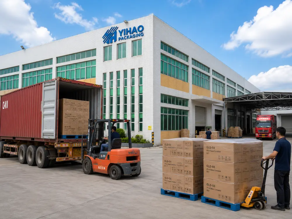 YIHAO factory loading wholesale salad container cartons for export shipment