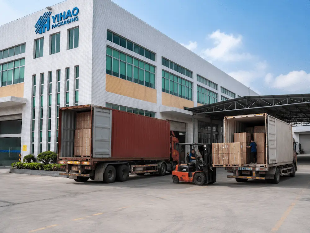 PET Bubble Tea Cups vs Alternative Packaging: How Buyers Should Choose 8 YIHAO Packaging factory loading cartons of food packaging products for wholesale export shipment
