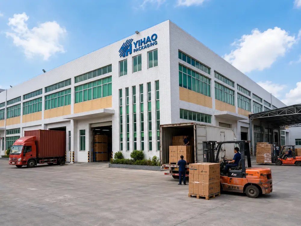 YIHAO packaging factory loading food packaging orders for wholesale shipment