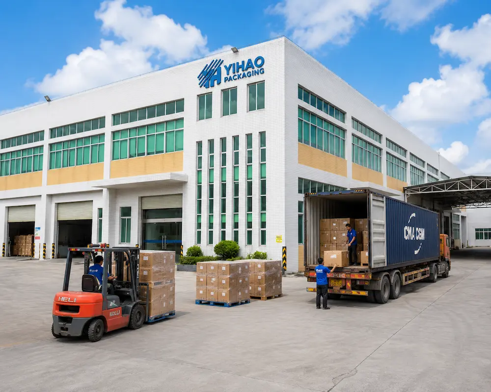 YIHAO packaging factory loading cartons for wholesale PET deli container orders
