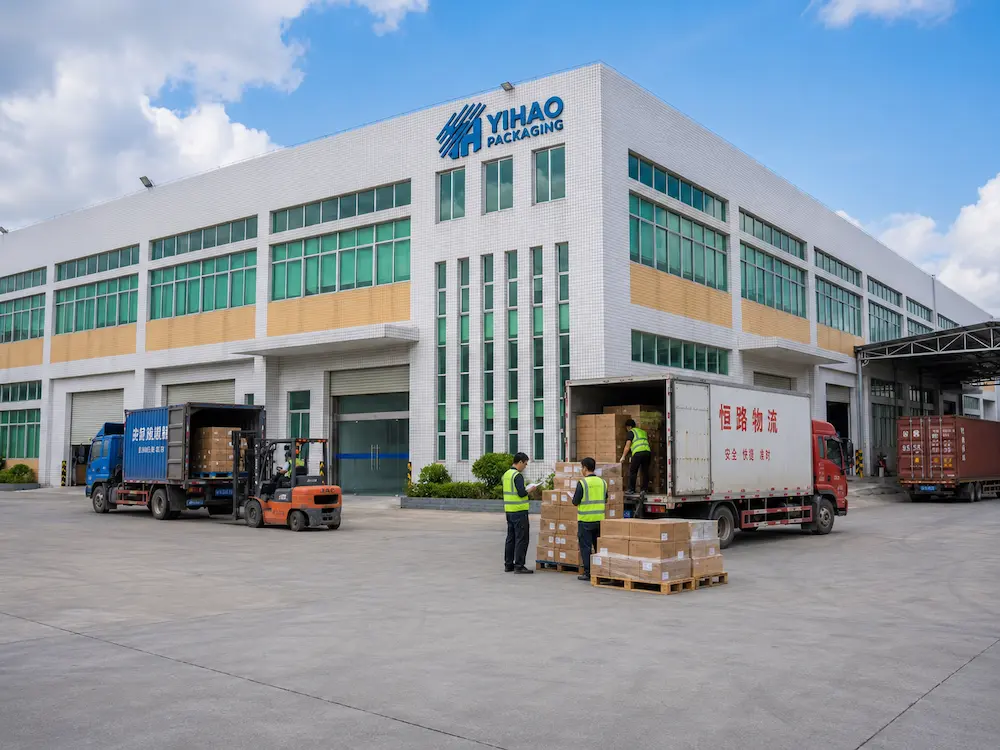 Shelf Life Packaging: Buyer Guide for Food Packaging Teams 6 YIHAO packaging factory loading cartons for wholesale food packaging orders