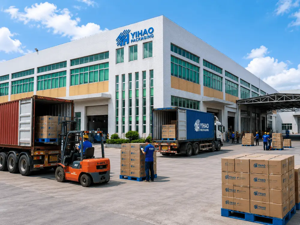 YIHAO packaging factory loading cartons for wholesale cold cup and lid supply