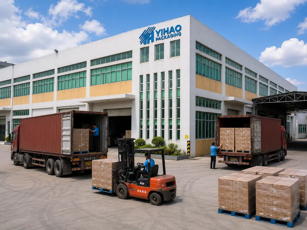 YIHAO factory loading cartons for wholesale round PET deli container shipment