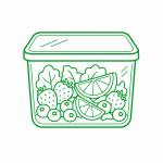 Who We Are PET and RPET Food Packaging Manufacturer 1 Fresh produce packaging container icon for fruits, salads, and ready-to-eat food