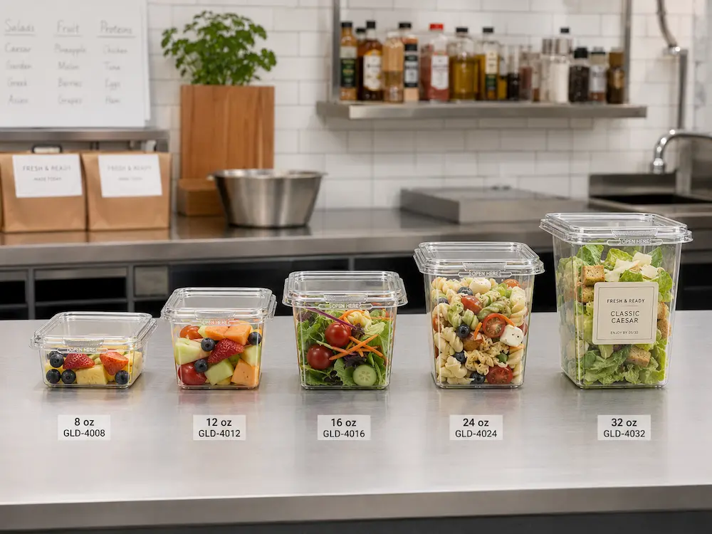 2026 Global Clear PET, rPET and Tamper Evident Food Packaging Buyer Guide 5 Clear PET tamper evident containers for salad fruit and deli food applications