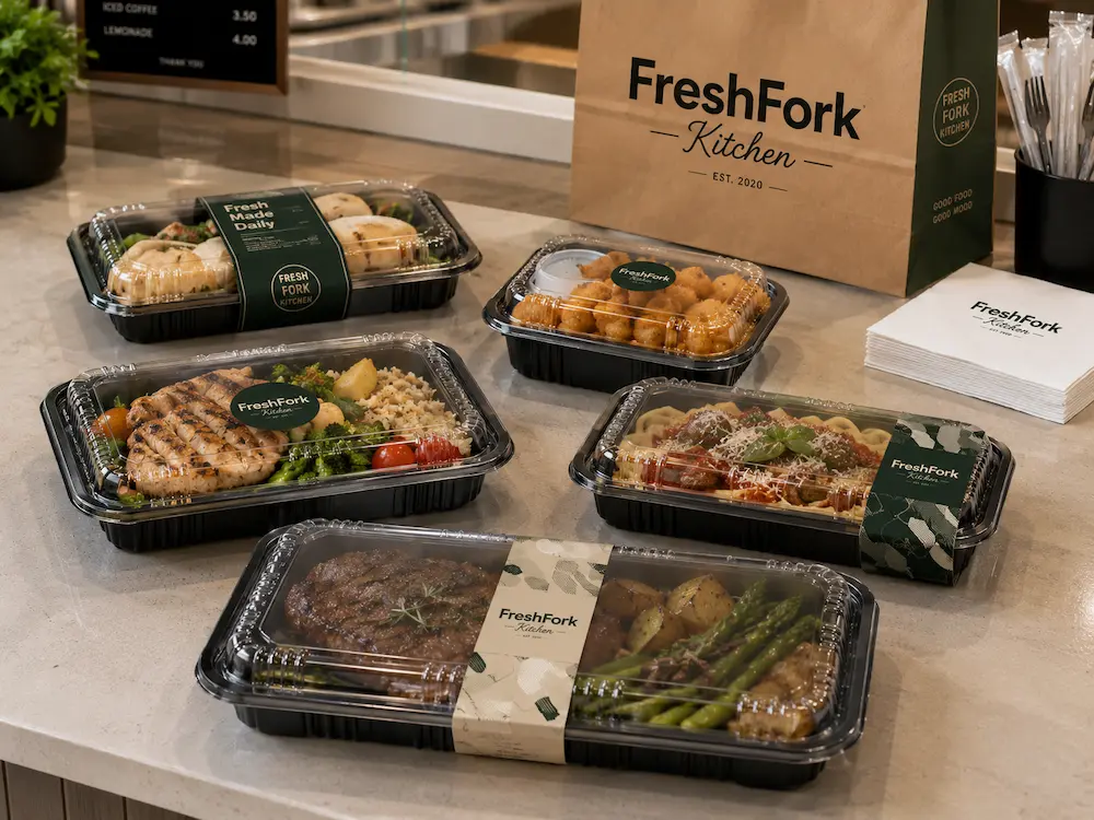 PP prepared meal containers with clear lids for reheatable foodservice packaging