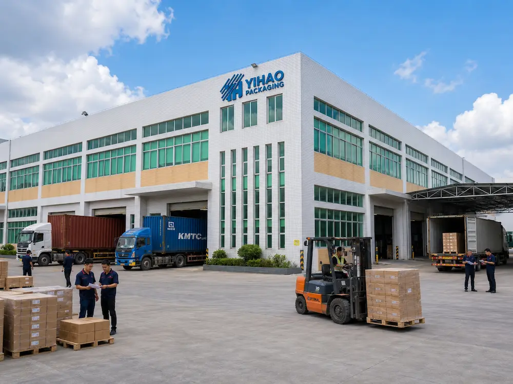 YIHAO factory loading area preparing wholesale tamper evident containers for shipment