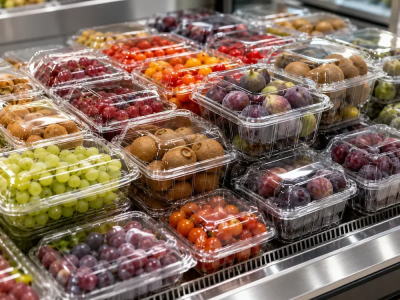 clear-pet-fruit-clamshell-containers-fresh-produce Clear PET fruit clamshell containers for grapes, cherry tomatoes, kiwi, figs, plums, and fresh produce retail packaging