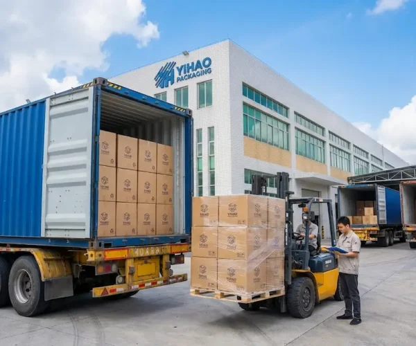 YIHAO food packaging factory loading and shipment preparation